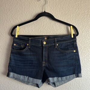 7 For All Mankind Indigo Jean Shorts